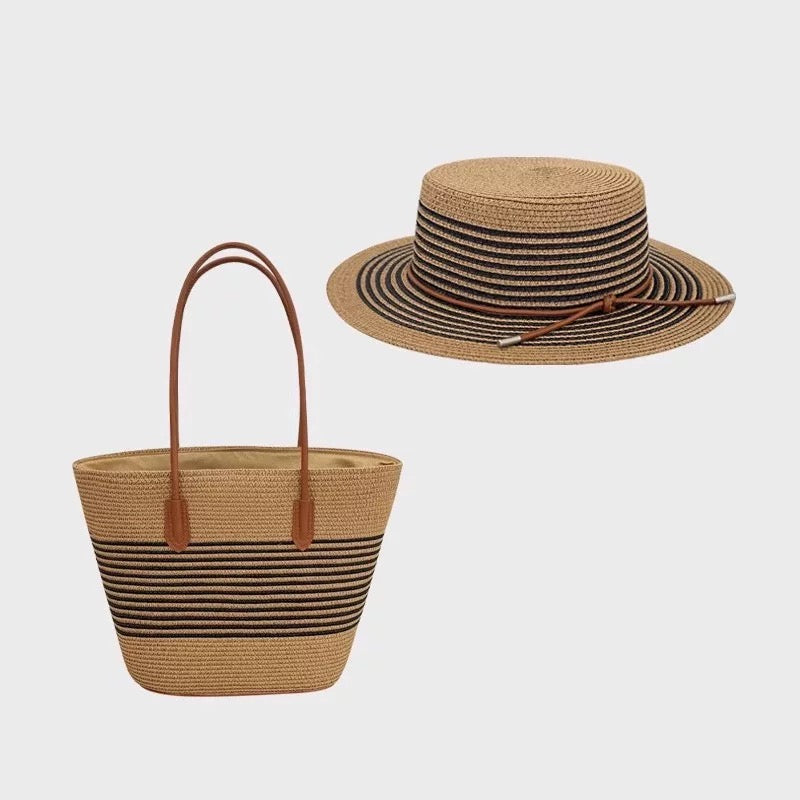 Hand-woven beach bag ➕ beach hat